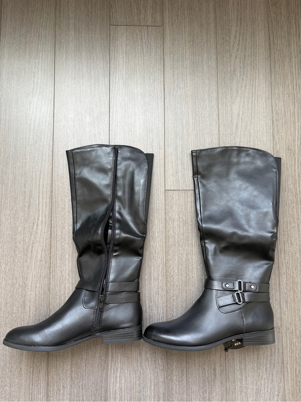 Style & Co. Faux Black Leather Riding Boots (size 5.5)